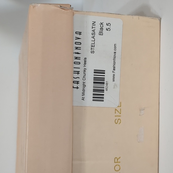 Fashion Nova So Me Heels Black StellaSatin size 5.5 - Picture 11 of 11